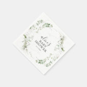 Greenery Botanical Script Baby Shower Serviette (Ecke)