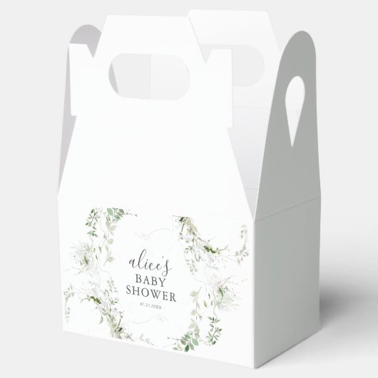 Greenery Botanical Wreath Script Baby Shower Geschenkschachtel (Geöffnet)