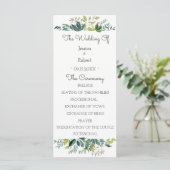Greenery Bouquet Wedding Program Programm (Stehend Vorderseite)