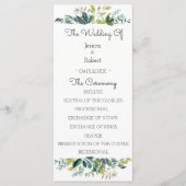 Greenery Bouquet Wedding Program Programm (Vorderseite)