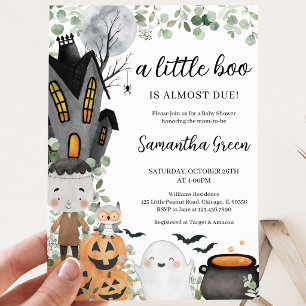 Greenery Boy A Little Boo Baby Shower Einladung