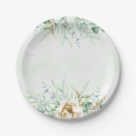 Greenery Boy Baby Shower Paper Plate Pappteller