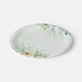 Greenery Boy Baby Shower Paper Plate Pappteller (Schrägansicht)