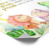 Greenery Boy Dinosaur Baby Dusche Mama Osa Bar Poster (Ecke)