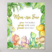 Greenery Boy Dinosaur Baby Dusche Mama Osa Bar Poster (Vorne)