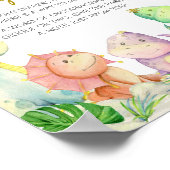 Greenery Boy Dinosaur Baby Spate Night Diapers Poster (Ecke)