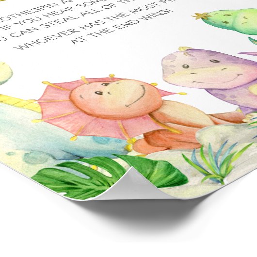 Greenery Boy Dinosaur Babydusche Sage nicht Baby Poster (Ecke)