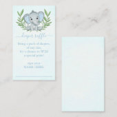 Greenery Boy Elephant Diaper Raffle Begleitkarte (Vorne/Hinten)