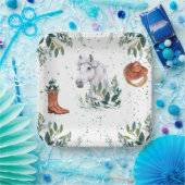 Greenery Boy Horse Birthday Party Pappteller (Party)