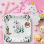 Greenery Boy Horse Birthday Party Pappteller (Party)