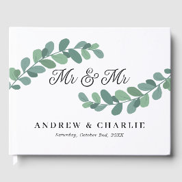 Greenery Branches Mr & Mr. Gay Wedding Gästebuch