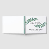 Greenery Branches Mrs. & Mrs. Lesbian Wedding Gästebuch (Voll)