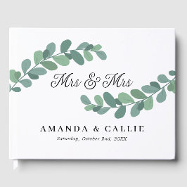Greenery Branches Mrs. & Mrs. Lesbian Wedding Gästebuch