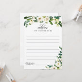 Greenery Brautparty Advice Card for Bride-to-be Karte (Vorderseite/Rückseite Beispiel)