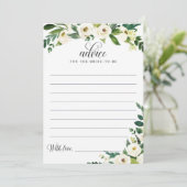 Greenery Brautparty Advice Card for Bride-to-be Karte (Stehend Vorderseite)