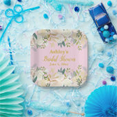 Greenery Brautparty Blush Gold Engagement Party Pappteller (Party)