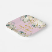 Greenery Brautparty Blush Gold Engagement Party Pappteller (Gewinkelt)