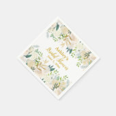 Greenery Brautparty Chic Gold Engagement Party Serviette (Ecke)