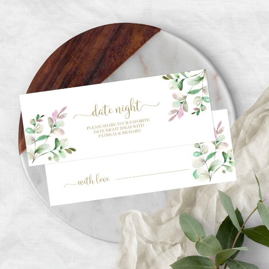 Greenery Brautparty Date Night Jar Cards