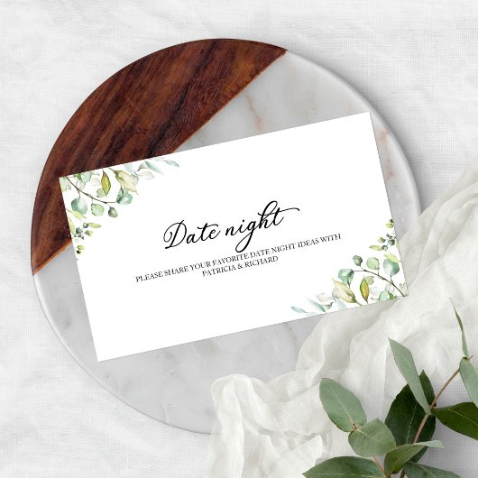 Greenery Brautparty Date Night Jar Cards