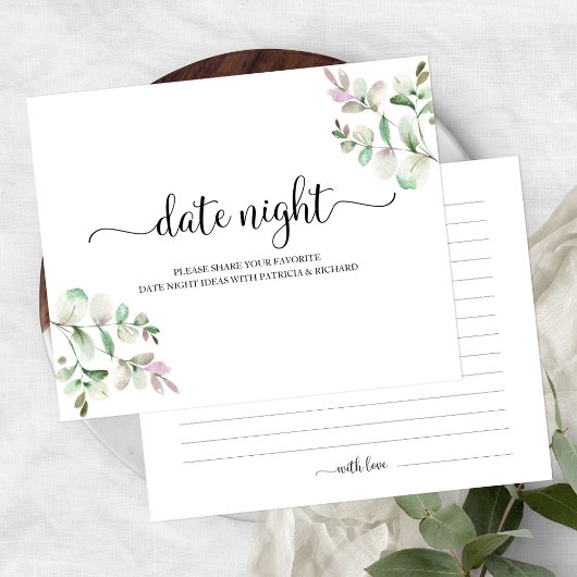 Greenery Brautparty Date Night Jar Cards