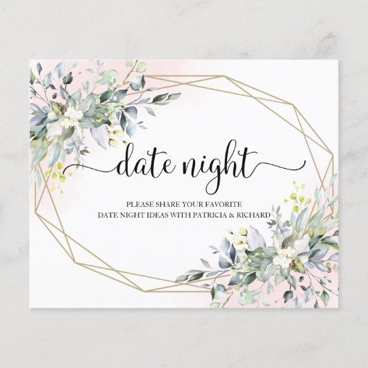 Greenery Brautparty Date Night Jar Cards (Vorderseite)