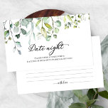 Greenery Brautparty Date Night Jar Cards Begleitkarte<br><div class="desc">Greenery Brautparty Date Night Jar Cards</div>