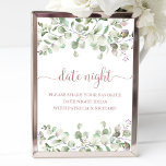 Greenery Brautparty Date Night Jar Sign Poster<br><div class="desc">Greenery Brautparty Date Night Jar Sign</div>