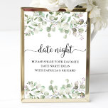 Greenery Brautparty Date Night Jar Sign Poster<br><div class="desc">Greenery Brautparty Date Night Jar Sign</div>