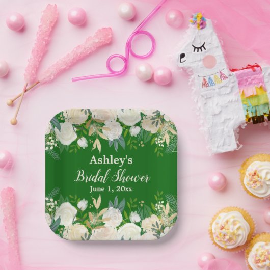 Greenery Brautparty Emerald Engagement Party Pappteller (Party)