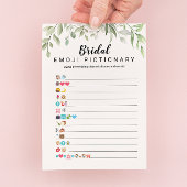 Greenery Brautparty Emoji Pictionary Game Card Einladung