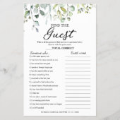 Greenery Brautparty Finden Sie den Game Flyer (Vorne)