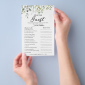 Greenery Brautparty Finden Sie den Game Flyer (Handgriff)