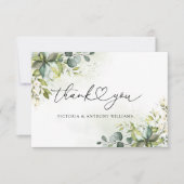 Greenery Brautparty Flat Danke Karte (Vorderseite)