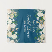 Greenery Brautparty Foto Booth Navy Gold Prop Wandteppich (Vorderseite (Horizontal))