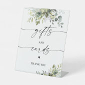 Greenery Brautparty Geschenke und Karten Zeichen Sockelschild (Vorderseite)