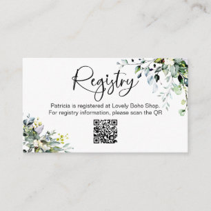Greenery-Brautparty-Geschenkregistrierungs-QR-Einl Begleitkarte