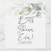 Greenery Brautparty Hostess Vielen Dank für Ihr In Weinetikett (Einzelnes Label)