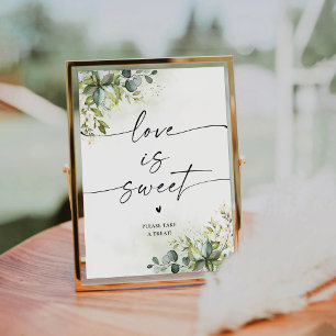 Greenery Brautparty Liebe ist süßes Zeichen Sockelschild