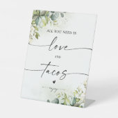 Greenery Brautparty Liebe und Tacos Sign Sockelschild (Vorderseite)