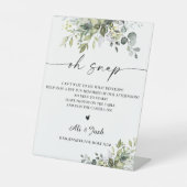 Greenery Brautparty Oh Snap-Zeichen Sockelschild (Vorderseite)