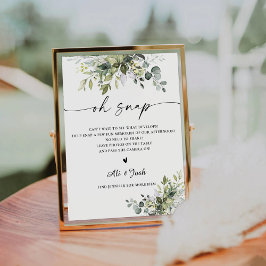 Greenery Brautparty Oh Snap-Zeichen Sockelschild