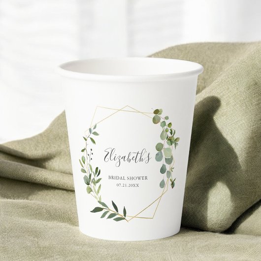 Greenery Brautparty Paper Cups Pappbecher
