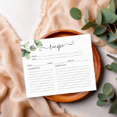 Greenery Brautparty Recipe Cards