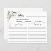 Greenery Brautparty Rezept Card (Vorne/Hinten)