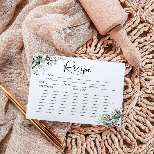 Greenery Brautparty Rezept Card Einladung