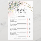 Greenery Brautparty sagte er sagte, sie sagte Spie Flyer (Vorne)