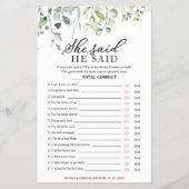 Greenery Brautparty sagte er sagte, sie sagte Spie Flyer (Vorne)