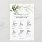 Greenery Brautparty Was ist in eurem Purse Game? (Vorne/Hinten)