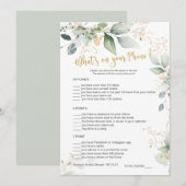 Greenery Bridal Game Was ist auf Ihrer Telefonkart Hinweiskarte (Vorne/Hinten)